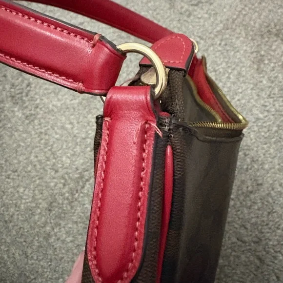 Coach Signature Brown and Red Hobo Bag - Picture 3 of 7